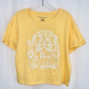 Girl's NWT Lucky Brand Gold Crop Tee Size L (12/14)